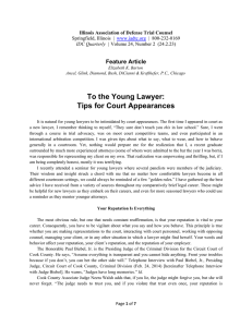 To the Young Lawyer: Tips for Court Appearances