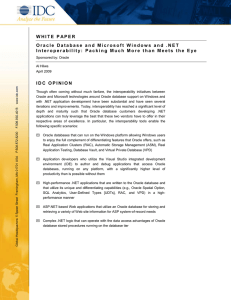 Oracle Database and Microsoft Windows and .NET Interoperability