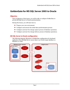 GoldenGate for MS SQL Server 2005 to Oracle