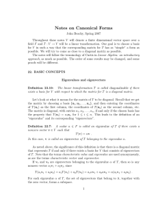 Class notes on canonical forms