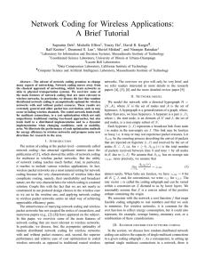 Network Coding for Wireless Applications