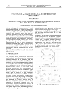 structural analysis of helical bimetallic strip thermostat