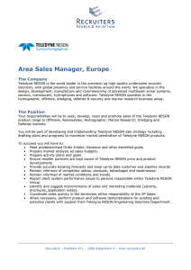 Area Sales Manager, Europe