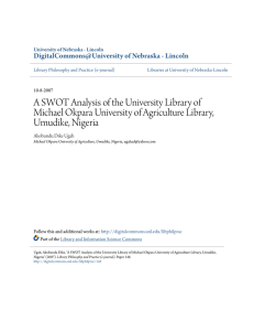 A SWOT Analysis of the University Library of Michael Okpara