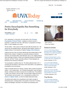UVA Today - Princeton University Press Blog
