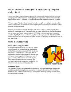 WTJU General Manager`s Quarterly Report July 2015