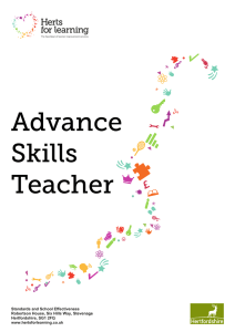 Advance Skills Teacher - Hertfordshire Grid for Learning