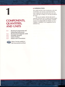 COMPONENTS, QUANTITIES, AND UNITS