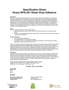 KPA 201 Sheet Vinyl Adhesive Specification Sheet