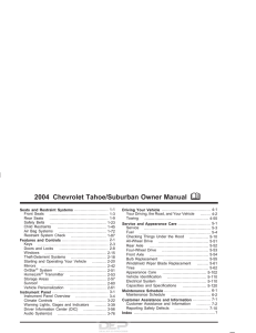 2004 Chevrolet Tahoe/Suburban Owner Manual - Dealer E