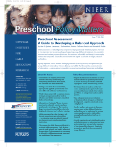 Preschool Assessment: A Guide to Developing a Balanced Approach