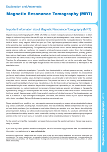 Magnetic Resonance Tomography (MRT)