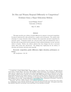 Do Men and Women Respond Differently to Competition? Evidence