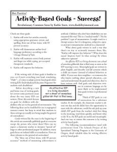 Activity-Based Goals = Success!