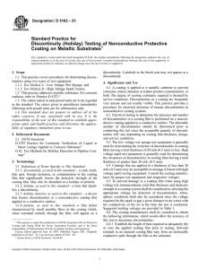 Discontinuity (Holiday) Testing of Nonconductive Protective Coating