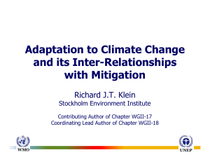 Adaptation to Climate Change and its Inter-Relationships