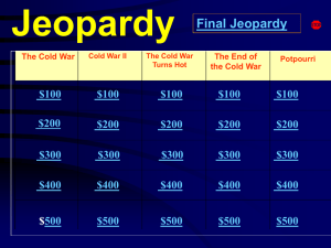 Final Jeopardy - West Branch Local School District