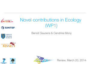 Novel contributions in Ecology (WP1)