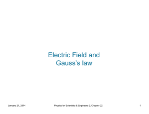 Electric Fields and Gauss`s Law Electric Field and Gauss`s law
