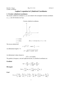 Laplace`s equation in Cylindrical Coordinates