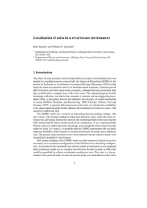Localization of noise in a reverberant environment