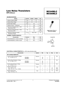 Low Noise Transistors BC549B,C BC550B,C