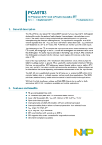 PCA9703 18 V tolerant SPI 16-bit GPI with maskable INT