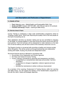 Job Description and Particulars of Appointment