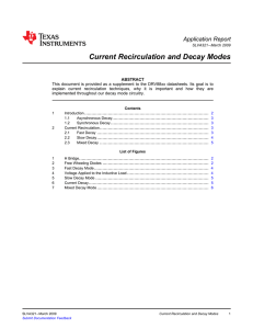 DRV88xx Current Recirculation and Decay