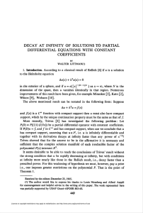 decay at infinity of solutions to partial differential equations with