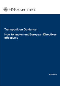 Transposition Guidance: How to implement European