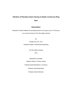 Vibration of Planetary Gears Having an Elastic Continuum Ring