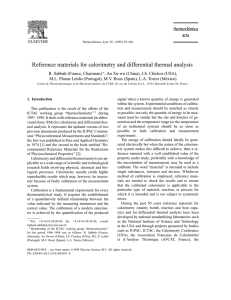 Reference materials for calorimetry and differential thermal analysis