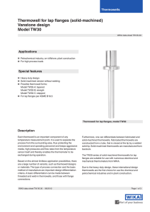 Thermowell for lap flanges (solid-machined) Vanstone design Model