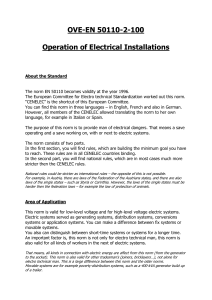 OVE-EN 50110-2-100 Operation of Electrical Installations