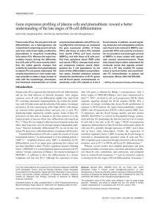 Gene expression profiling of plasma cells and