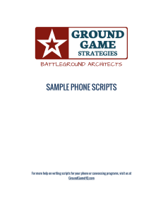 sample phone scripts - Ground Game Strategies