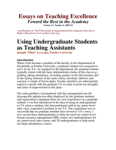 Using Undergraduate Students as Teaching Assistants