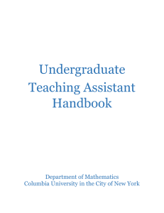 Undergraduate Teaching Assistant Handbook