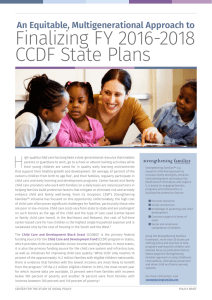 Finalizing FY 2016-2018 CCDF State Plans