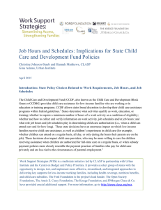 Job Hours and Schedules: Implications for State Child