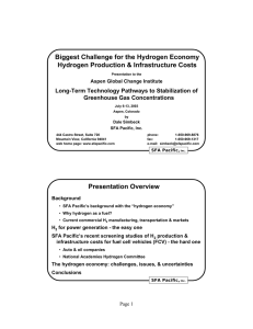 Biggest Challenge for the Hydrogen Economy Hydrogen Production