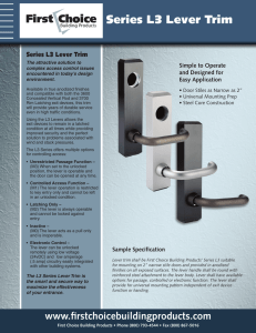 Series L3 Lever Trim - First Choice Building Products