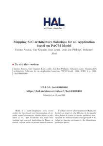 Mapping SoC architecture Solutions for an Application based