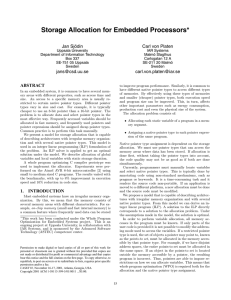 Storage Allocation for Embedded Processors*