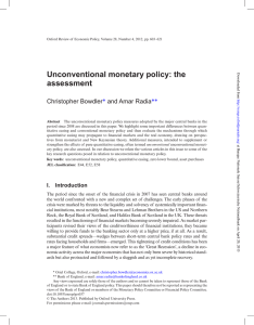 Unconventional monetary policy: the assessment