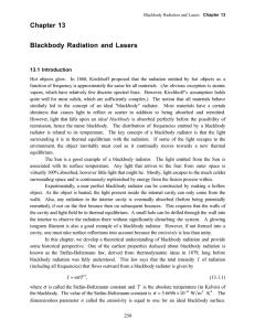 Chapter 13 Blackbody Radiation and Lasers