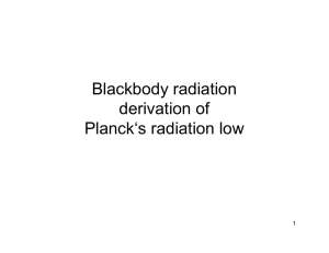 Blackbody radiation derivation of Planck`s