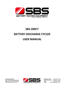 SBS-200CT Discharge Cycler User Manual