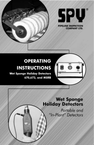 Wet Sponge Holiday Detectors OPERATING INSTRUCTIONS
